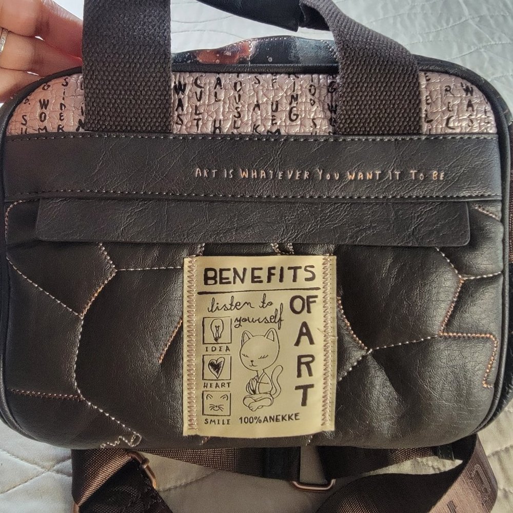 Anekke Artistic Brown and Black Crossbody Bag - Picture 3 of 11